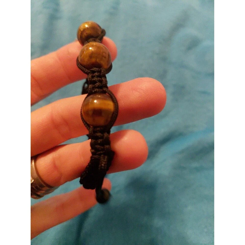 NEW GENEVA BRAIDED TIGERS EYE And Quartz Design WATCH ADJUSTABLE